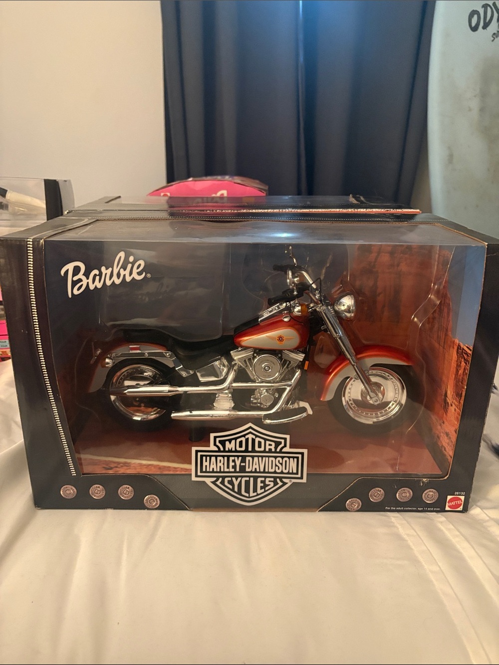 Barbie Orange and Chrome Harley-Davidson Motorcycle Collectible